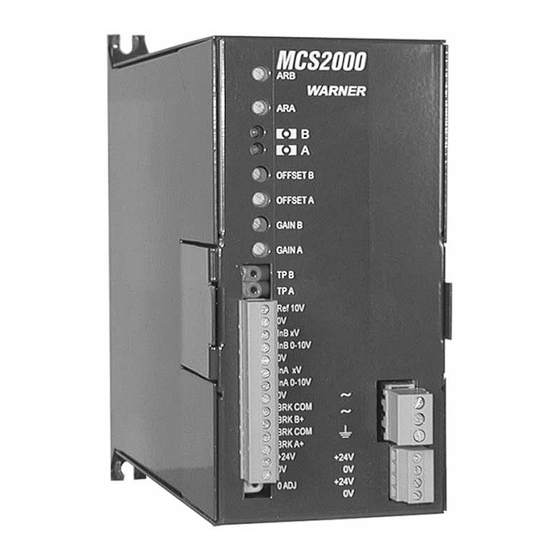 Warner Electric MCS2000-PSDRV2 Installation & Operating Instructions Manual