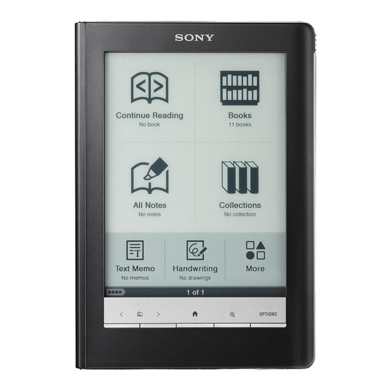Sony Reader 4-153-621-14(1) Manuals