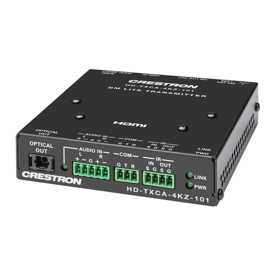 Crestron HD-TXCA-4KZ-101 Getting Started