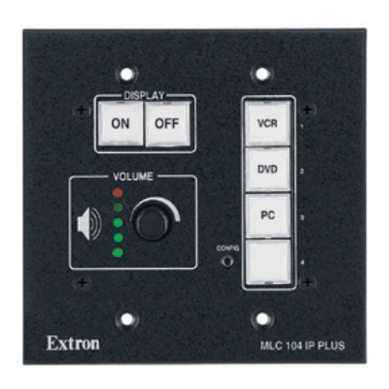 Extron electronics MediaLink Controllers with IP Link MLC 104 IP Plus Specification Sheet