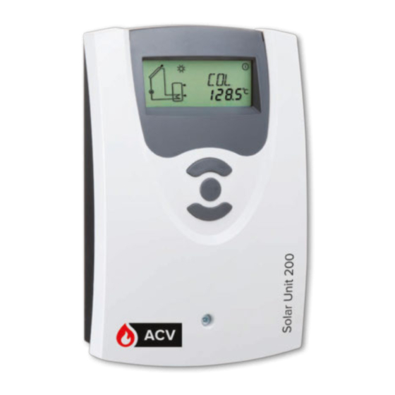 ACV Solar Unit 200 Installation, Operation, Functions And Options, Troubleshooting