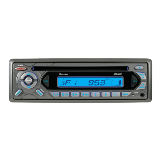 Jensen JCD3007 Installation And Operation Manual