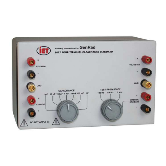 IET Labs 1417 User And Service Manual