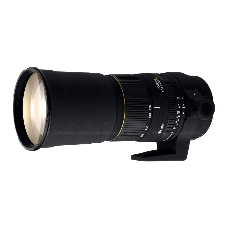 SIGMA 170-500MM F5-6.3 APO MANUAL Pdf Download | ManualsLib