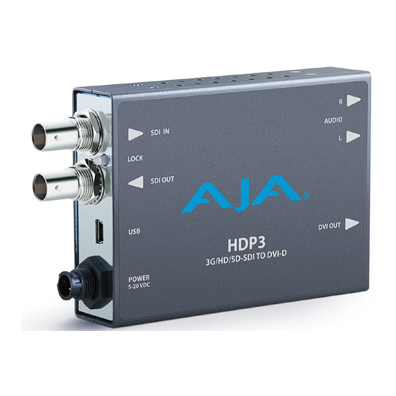 AJA HDP3 Installation And Operation Manual