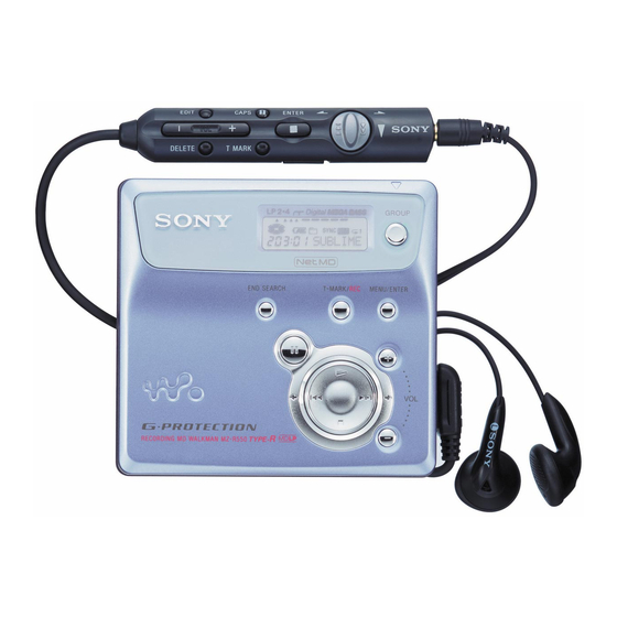Sony Net MD Walkman MZ-N505 Manuals