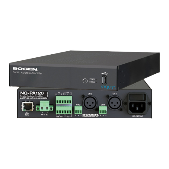 Bogen NQ-PA120 Configuration Manual