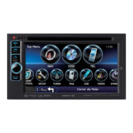 Kenwood DNX4210BT-OP Easy Setup Manual