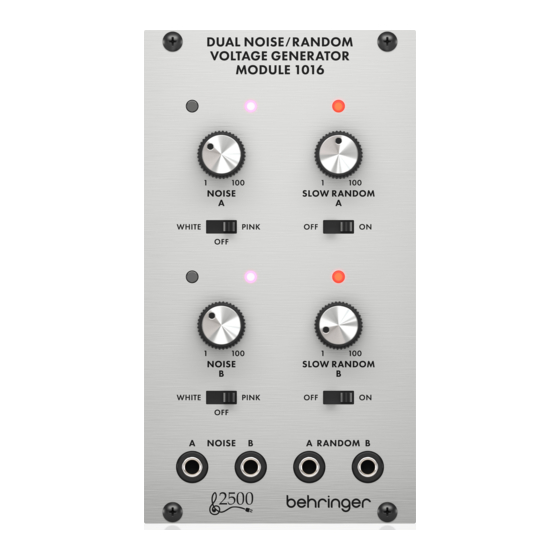 Behringer Legendary 2500 Series Quick Start Manual