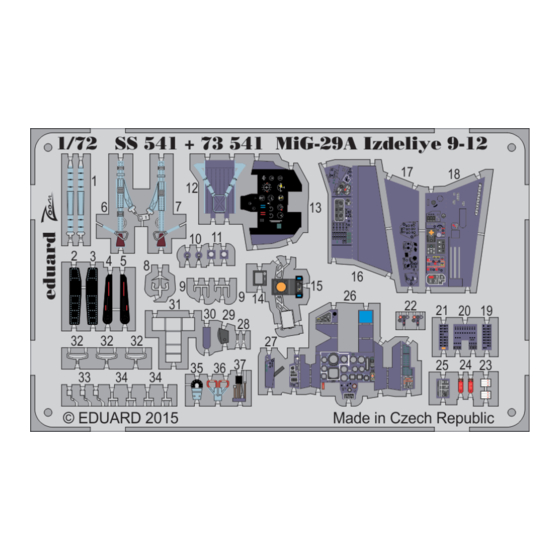 Eduard Zoom MiG-29A Izdeliye 9-12 interior Quick Start Manual
