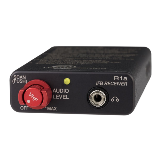 Lectrosonics IFBR1a-VHF Manuals