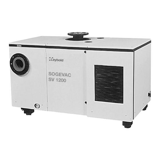 LEYBOLD SOGEVAC SV1200 Operating Instructions Manual