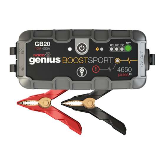 NOCO Genius BOOST SPORT GB20 User Manual & Warranty