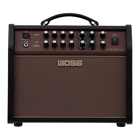 Boss Acoustic Singer Live LT Owner's Manual