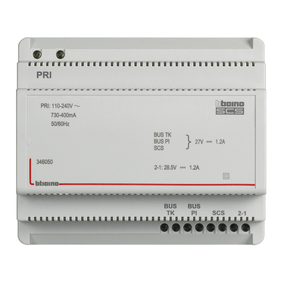 Bticino 346050 Quick Start Manual