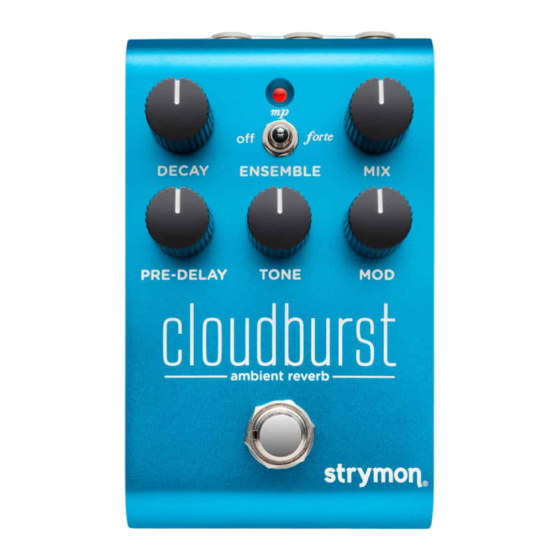 Strymon cloudburst Quick Start Manual