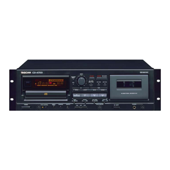 Tascam CD-A700 Technical Documentation