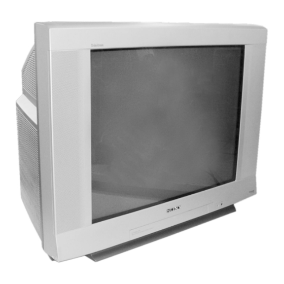 Sony TRINITRON KV-XR29M61 Service Manual