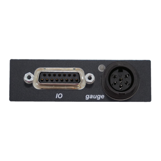 Pfeiffer Vacuum GAUGE/IO Supplementary Information