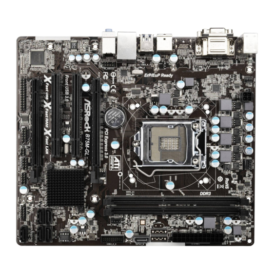 ASROCK B75M-GL R2.0 Quick Installation Manual