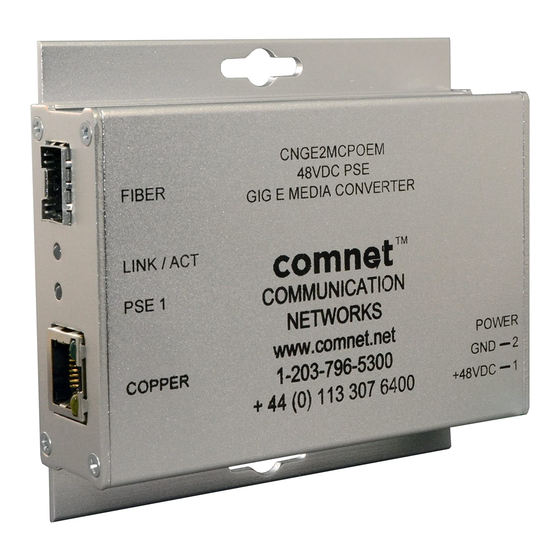 Comnet CNGE2MCPOEM Installation And Operation Manual