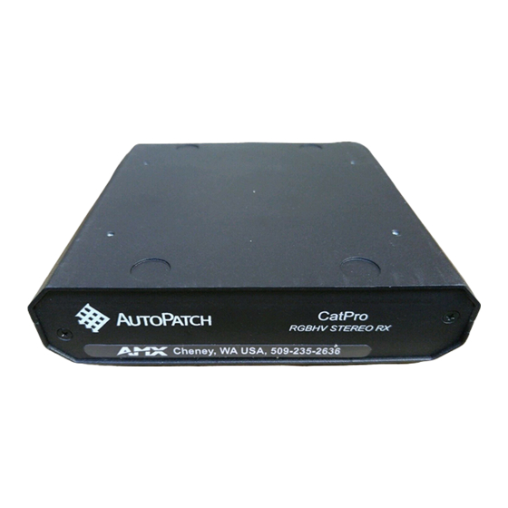 AMX CAT-5 RGBHV RX Quick Start Manual