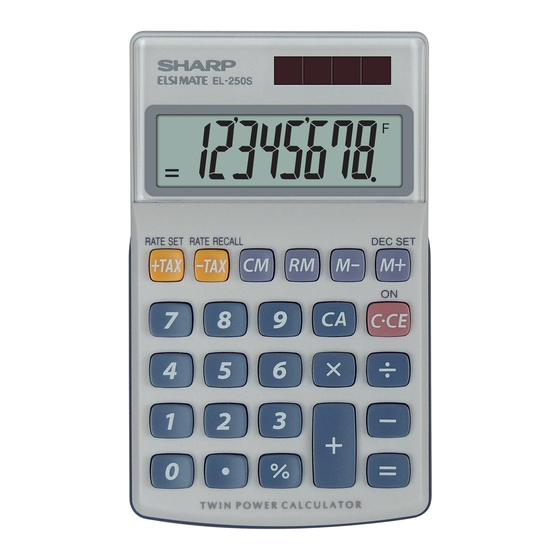 Sharp ELSIMATE EL-250S Operation Manual