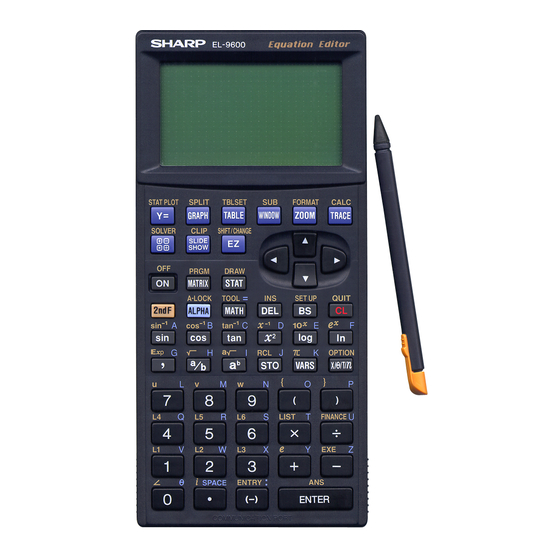 Sharp EL9600C - Graphing Calculator Teachers Manual