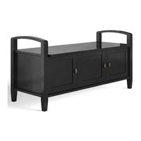 Simpli Home WyndenHall Brooklyn + max Warm Shaker Norfolk Entryway Storage Bench AXWSH006-BL Assembly Instructions Manual