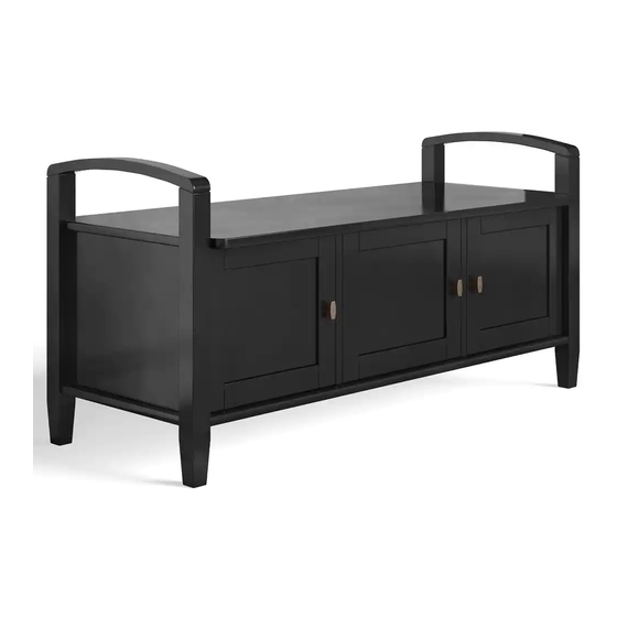 Simpli Home WyndenHall Brooklyn + max Warm Shaker Norfolk Entryway Storage Bench AXWSH006-BL Assembly Instructions Manual