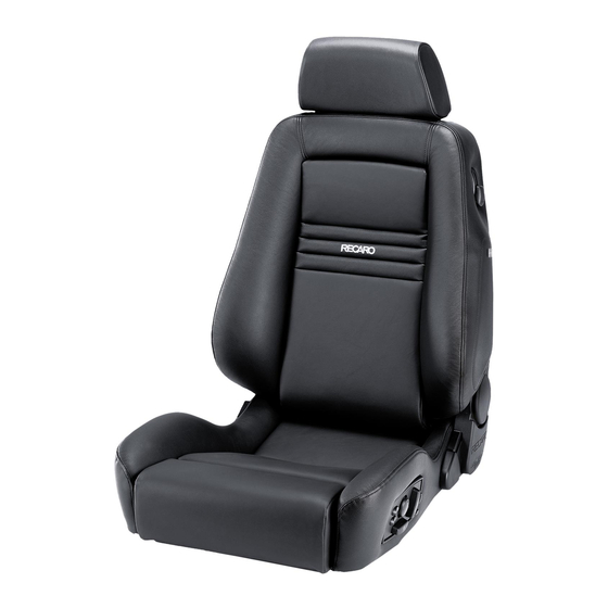 RECARO Ergomed Operating Instructions Manual
