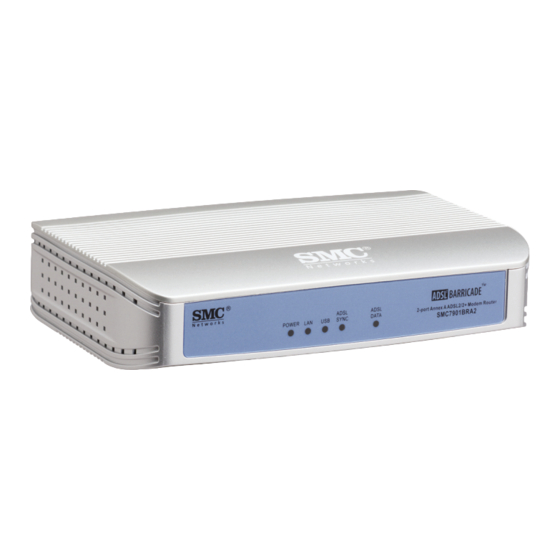 SMC Networks Barricade ADSL2/2+ Modem Router SMC7901BRA2 Specification Sheet