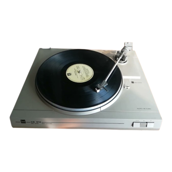 Dual CS 514 Service Manual