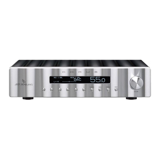 JEFF ROWLAND CORUS STEREO PREAMPLIFIER Operational Manual