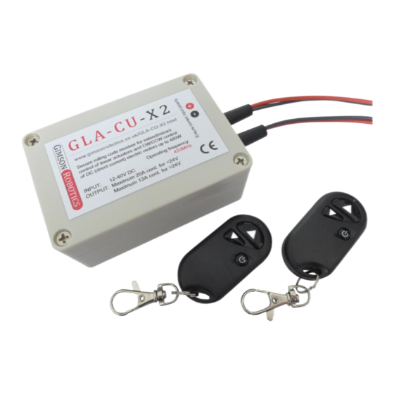 Gimson Robotics GLA-CU-X2 Setup Manual