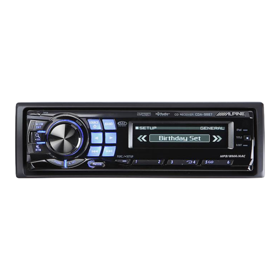Alpine CDA-9887 Owner's Manual