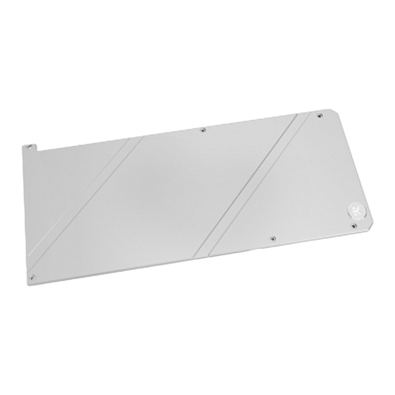 EK-Quantum Vector FTW3 RTX 3070 Ti Backplate User Manual