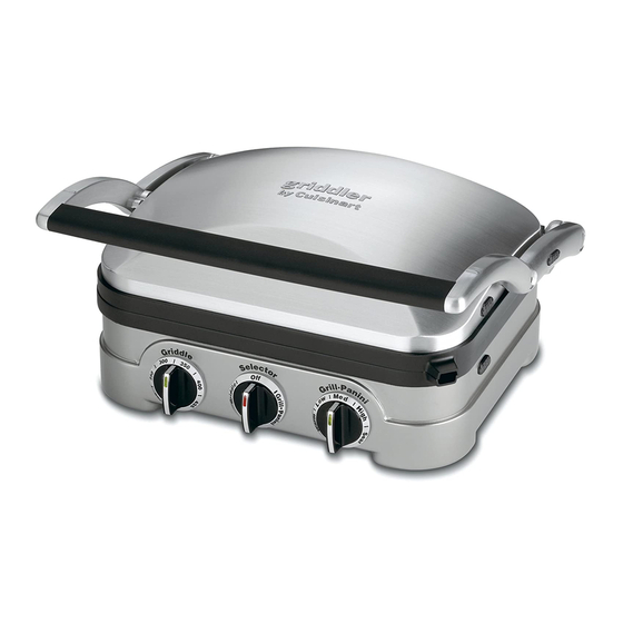 CUISINART GRIDDLER INSTRUCTIONS MANUAL Pdf Download ManualsLib