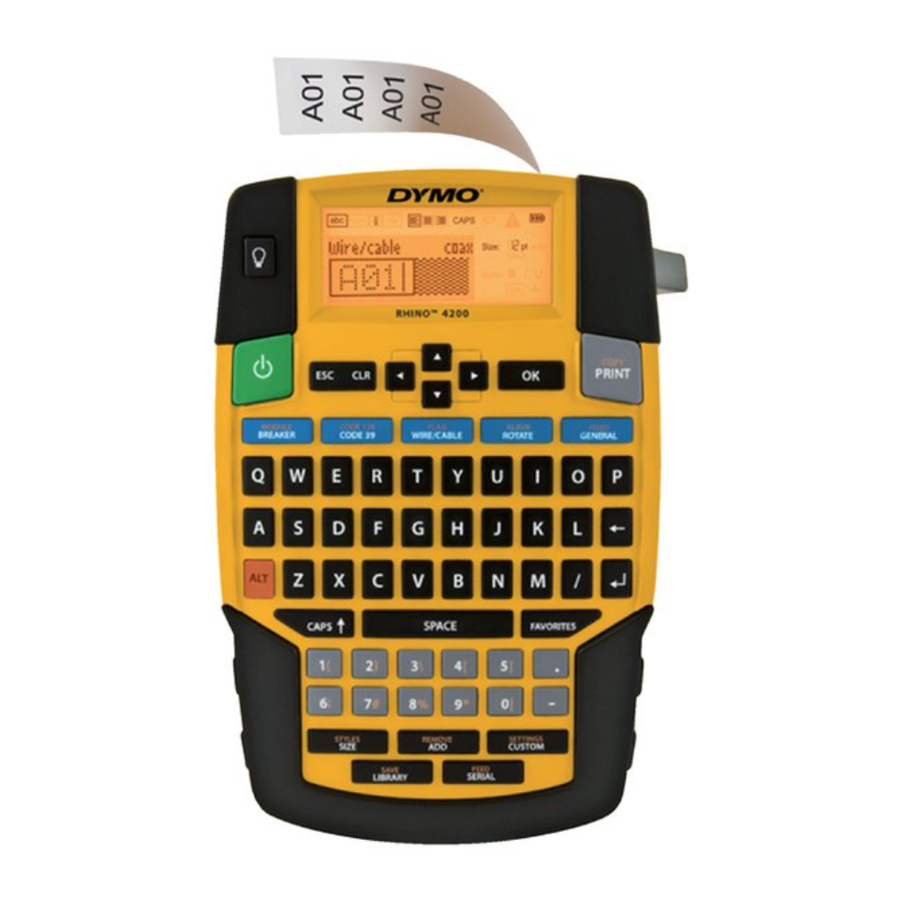 Dymo RHINO 4200 - Industrial Handheld Labeling Printer Manual