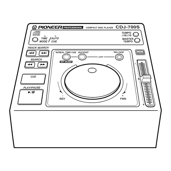 Pioneer CDJ-700S Operating Instructions Manual