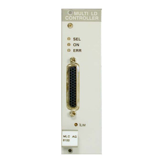 THORLABS MLC8 Series Operation Manual