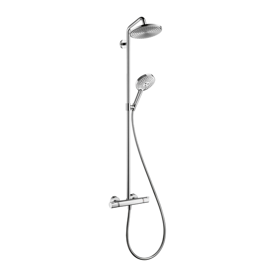 Hans Grohe Raindance Select Showerpipe 240 27115 1 Series Installation/User Instructions/Warranty
