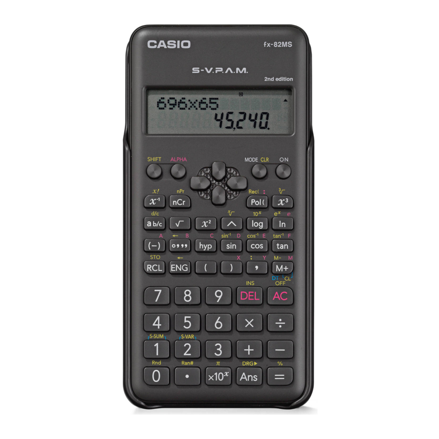 Casio fx-85MS, fx-82MS, fx-82SX PLUS, fx-220 PLUS, fx-300MS, fx-350MS Manual