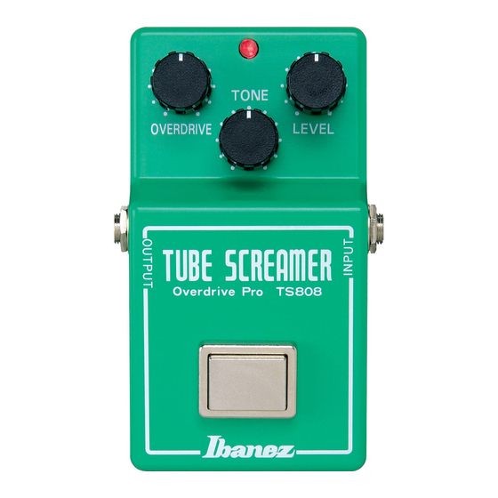 Ibanez TS-808 Tube Screamer Overdrive Pro Owner's Manual