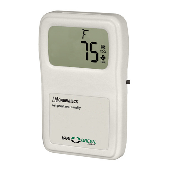 Greenheck Vari-Green Control 475573 Installation, Operation And Maintenance Manual