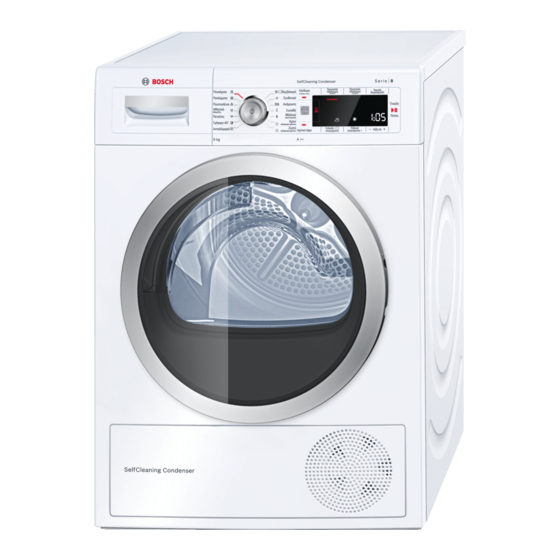 Bosch WTW87569GR Installation And Operating Instructions Manual