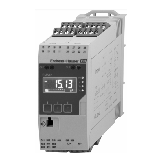 Endress+Hauser RMA42 Brief Operating Instructions