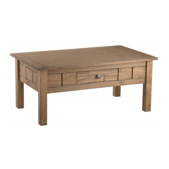 Birlea SANTIAGO 1 DRAWER COFFEE TABLE Assembly Instructions Manual
