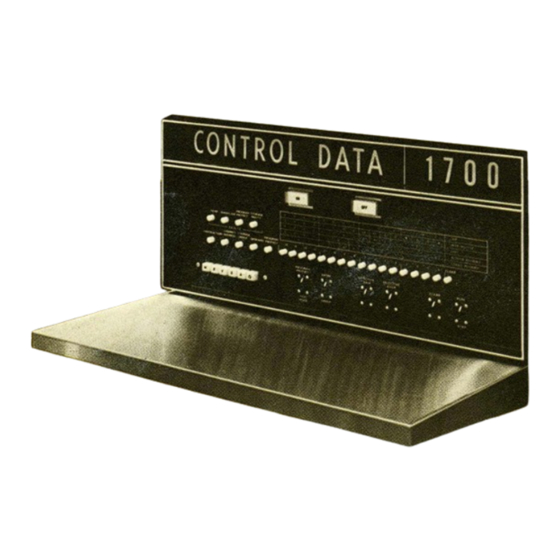 Control Data 1700 Maintenance Manual