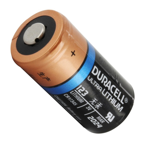 Duracell Lithium/Manganese Dioxide Ultra 123 Specification Sheet